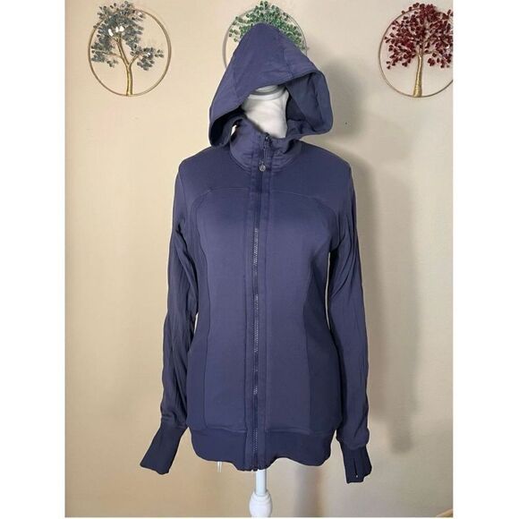Lululemon Dance Studio Reversible Hoodie Jacket Gray w Blue Purple Tint Size 6 - Picture 3 of 7